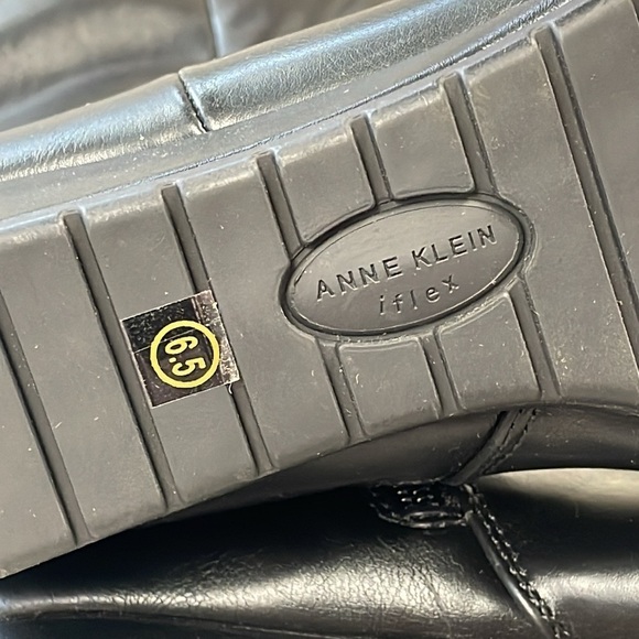 New Anne Klein Flex Mollie Knee High Boots Low Wedge Black Sz 6.5 - Picture 7 of 15